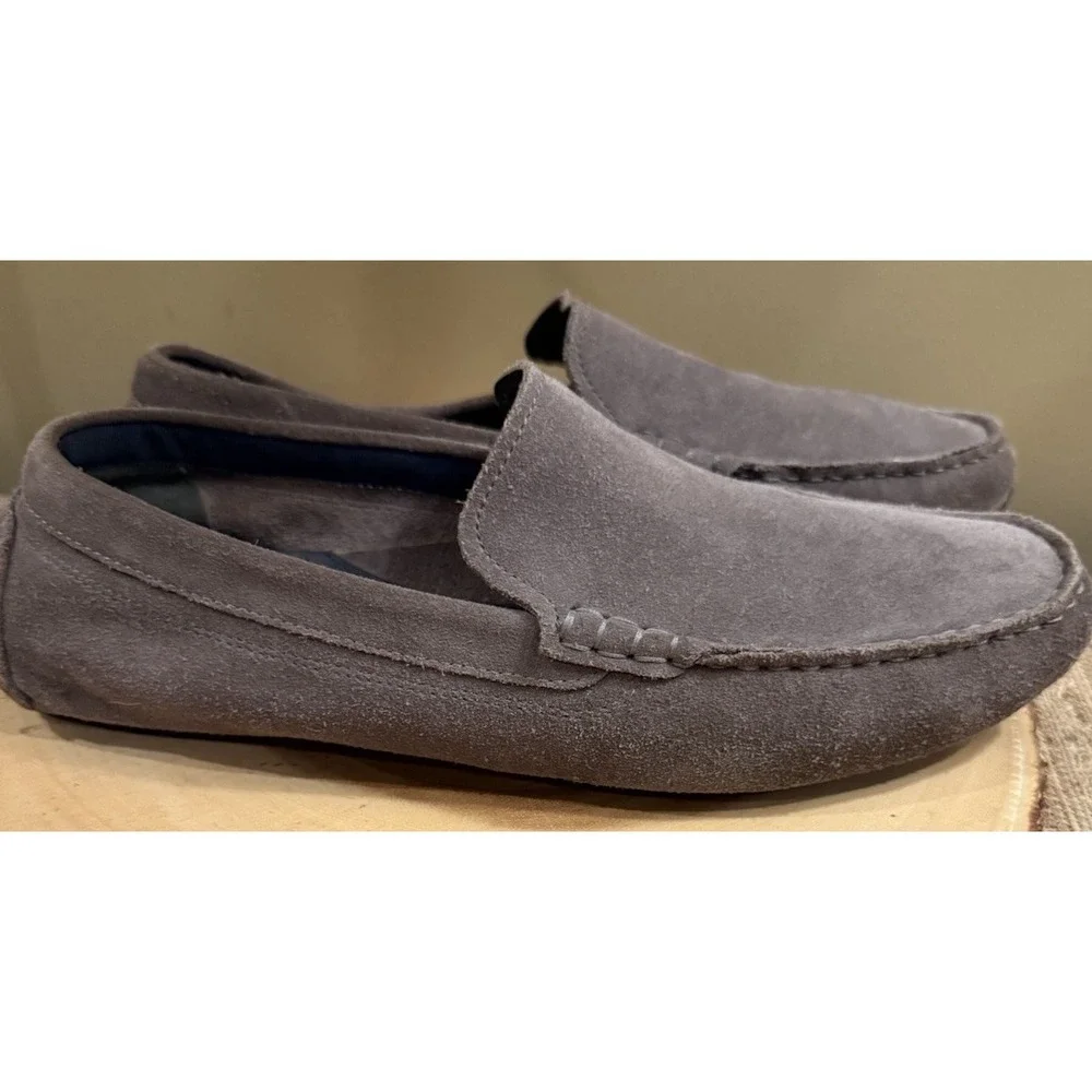 Cole Haan‎ Shoes Grand OS Loafer Driving Moccasins Natural Suede Sz 11.5 M Grey